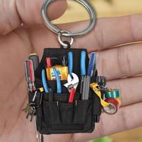 Unikalus personalizuotas plokščias akrilinis elektrikų įrankių raktų pakabukas Elektrikų įrankių krepšio kabantis pakabukas Dekoras Krepšio priedai Dovana as the picture