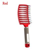 Wide tooth Curls and straight  Hair Comb Anti-static  Massager Brush Hairdressing Styling Tools raudona