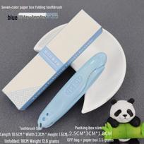Portable Soft Bristle Folding Travel Toothbrush with Case - Ideal for Business, Hotel, B&B Cardboard Box Folding Toothbrush šviesiai mėlyna spalva