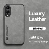For Samsung S25 S24 S23 S22 Plus Ultra Light Luxury SheePskin Case For Samsung S24FE 23FE S25Egde Magnetic Suction Phone Case Galaxy S22 5G šviesiai pilka spalva