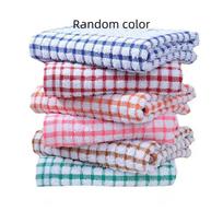 Hand Towels Cotton Yarn Kitchen Spaces Dishcloths Set Checkered Decorative Towels 1/6/12Pcs Absorbent For Bathroom Spaces Decoration 1Pcs