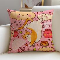 Lazy LLazy Stretching CatS Cushion Cover Breathable and skinfriendly linen pillowcase square removable and washable cushion 30x30cm