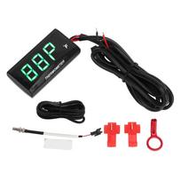 LCD Motociklo Termometras   Plonas Vandeniui Atsparus Vandens Temperatūros Matuoklis su 10MM Žvakės Adapteriu  12V