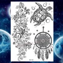 1 vnt. 3D akvarelė, gėlė, moteriškos rankos netikros tatuiruotės Laikinos krūtinės tatuiruotės lipdukai, atsparūs vandeniui, mergaičių lapės