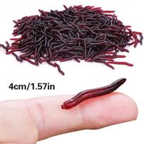 Plastikiniai 100 vnt./stal. 4 cm kvapo raudoni sliekų masalai Minkštas masalas kirmėlėms žvejybos reikmenys Grub žuvies žaislai 100pcs