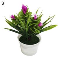 Žydinčios puokštės dirbtinių gėlių bonsai scenos sodo vestuvių namų vakarėlio dekoro reikmenys violetinė