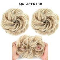 Sintetinis netvarkingas garbanotų plaukų kuodelis Chignon priauginimas spurgos guminė juosta Ombre ruda juoda pilka rožinė blondinė blondinė auksinė raudona 27T613