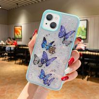 Mielas skaidrus telefono dėklas su drugeliu iPhone 16 Plus 15 Pro Max 14 Pro 13 12 Mini dėklams epoksidinės dervos minkštas skirtas iPhone 11 Xr Xs Max X 7 8 Plus Fundas Coque viršelis iPhone 13 šviesiai mėlyna spalva
