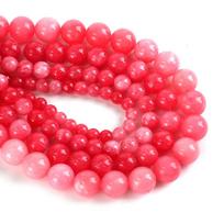 Raudonos Grūdėtosios Agato Apvalūs Karoliukai, 4-12mm Natūralus Akmuo, 15” Gija Pasirinkite Dydį Papuošalų Gamybai 6mm 63pcs pink