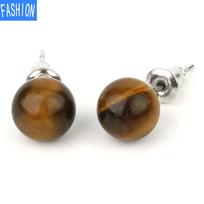 Kūrybiniai mieli žirniai Natūralūs krištolo auskarai Europos ir Amerikos paprasti auskarai moteriški originalūs niekučiai Auskarai tiger eye