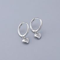 ANENJERY Love Heart Hoop auskarai moterims, paprasti, smulkūs Huggies gray