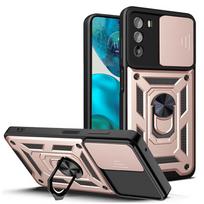 For Motorola Moto G200 5G Case Luxury Slide Camera Protect Phone Cases For Moto G200 G 200 Shockproof Armor Stand Holder Ring Back Cover Shell Moto G200 5G rožinio aukso spalvos