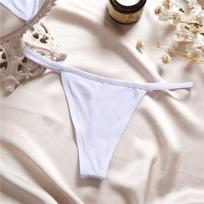 FINETOO Sexy Women Besiūliai G-String apatiniai kelnaitės žemu juosmeniu mergaičių kelnaitės su trumpomis nugaromis kelnaitės Minkštas plonas dirželis Moteriškas apatinis trikotažas M balta