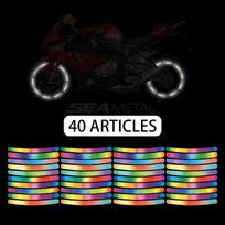 SEAMETAL 40PCS automobilio ratų vandeniui atsparus atspindintis lipdukas padangos dekoravimo lipdukas rato stebulės šviečiantys lipdukai Type A 40pcs black