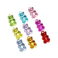 10vnt/stal. Candy Color Resin Mini Meškiuko pakabukai Mieliems Auskarams Pakabukai Kaklo papuošalai Apyrankės „Pasidaryk pats“ papuošalų kūrimo priedai