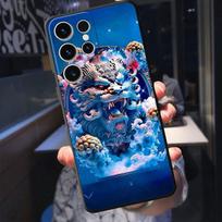 Tpu minkštas prabangus dėklas, skirtas Samsung Galaxy S23 Ultra 5g S21 S10 S9 S8 S7 S22 Plus S20 Fe S10e Fashion Chinese Tiger Dragon Cover Samsung S23 5G