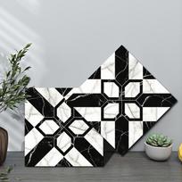 Juodos ir baltos spalvos marmuriniai sienų lipdukai PVC atsparus vandeniui ir alyvai atsparus kontaktinis popierius, lipnus virtuvėje 10x10cmx10pcs