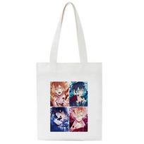 Yarichin Bitch Club pirkinių krepšio spausdinimas Anime moteriškas medvilninis audinys balta rankinė Tote Harajuku pečių krepšiai moteriški drobiniai krepšiai 24*26cm