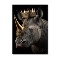 Metalo skulptūra Gorilos karalius Aliejinis paveikslas Auksinis liūtas Tigras Elnias Karvė Plakatas Menas Gyvūnas 21cm×30cm NoFrame gray