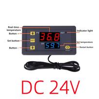 LED ekrano skaitmeninis temperatūros valdiklis DC 12V/24V/AC110-220V mini termostato valdiklis su šilumos/aušinimo valdymo prietaisu 24V
