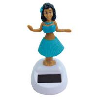 Solar Dancing Beach Swing Car Girl Automatinis Ornamentas Vidaus prietaisų skydelio dekoras mėlyna