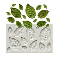 1 vnt. Klevo / Rožių lapai Silikono formos Fondant Pelėsių pyrago dekoravimo įrankiai Kekselių kepimo Gumpaste formavimo įrankiai Rose Leaves