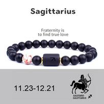 12 Zodiako ženklų Žvaigždyno žavesio apyrankė Vyrų Moterų mada Tigro akies Akmens karoliukų apyrankės Mergelė Liūtas Svarstyklės Poros Papuošalai 8MM Beads&21cm-8.27inch black