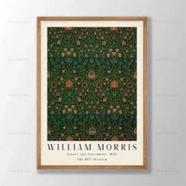 William Morris gėlių plakatas, drobė, tapyba gėlių siena menas violetinis botaninis plakatas gyvenamojo kambario apdaila namų dekoro paveikslėlis 21cm×30cm NoFrame
