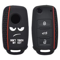 Silikoninis automobilio rakto dėklas, nuotolinio pultelio dangtelis, skirtas VW Polo Bora Beetle Tiguan Passat Golf, skirtas Skoda Fabia Octavia, skirtas Seat Leon Toledo juoda