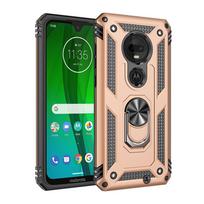 „Motorola Moto G7 Power“ dėklas, atsparus smūgiams, šarvuotas automobilio magnetinis metalinis žiedinis stovas telefono dėklui, „Moto G6 G7 Play G7 Plus“ galiniam dangteliui For Moto G7 Power US auksas