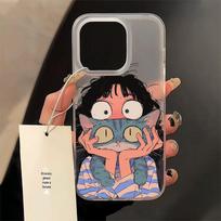 Cat Girl case fits Apple 15/14/13/12/11/PRO/PROMAX/XSMAX/XR/XS/X. 14 Pro Max