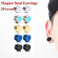 Dviejų dalių Punk vyriškas magnetas, stiprus magnetinis magnetų rinkinys auskarai be auskarų, netikri auskarai, dovana vaikino papuošalų mylėtojui 8 mm mėlyna