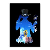 Japanese Manga One Piece Anime Poster Luffy, Zoro, Usopp, Sanji Wall Decor Prints Canvas Painting for Kids Room Gift Home Decor No Frame 21*30cm No Frame blue