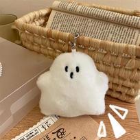 Funny White Ghost Backpack Pendant Doll Cute Plush Bag Decoration Accessories Dolls Ins Keychain balta
