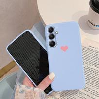 Širdies raštų minkštas silikoninis dėklas, skirtas Samsung A55 M35 S24 Xiaomi Redmi Note 13 Pro 13C iPhone Huawei Honor Realme fotoaparato apsauginis smūgiams atsparus dangtelis Samsung Galaxy S9 Plus mėlyna