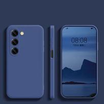 S23 S22 Ultra Plus Dėklas Skystas Silikonas Pilna Apsauga Minkštas Viršelis Samsung Galaxy S24 S23 S22 S 23 Ultra Plus S23Ultra S23 Ultra tamsiai mėlyna spalva