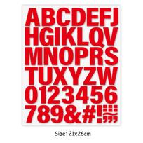 Raudoni raidžių pleistrai drabužiams A-Z abėcėlė Pasidaryk pats gobtuvams Šilumos spaudos aplikacijos T-shirt lipdukai Parches Ropa Terminis spaudas
