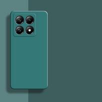 Liquid Silicone Phone Case For Xiaomi 14T Pro Matte Shockproof Camera Protection Cover Bumper for Xiaomi 14 T Pro 14TPro For Xiaomi 14T tamsiai žalia spalva