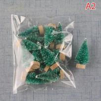 12 vnt. mini Kalėdų eglutės Kalėdų Senelio sniego dekoras, skirtas „Pasidaryk pats“ Frost Village Naujiesiems metams gray