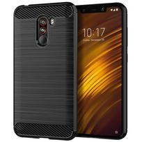 Silikoninis dėklas Mi Pocophone F1 Luxury anglies pluošto dėklas poco telefonui f1 Matinis smūgiams atsparus telefono dangtelis Coque Fundas Pocophone F1 juoda