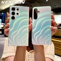 KEYSION Gradiento Bangų Rašto Dėklas Samsung S24 Ultra 5G S23+ S22 S21 FE, Matinis Smūgiams Atsparus Telefono Dangtelis Galaxy Note20 Ultra for Galaxy S24 Plus įvairiaspalvis