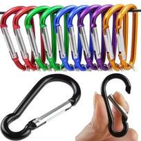 100 vnt spalvingų karabinų raktų pakabukas aliuminis D-žiedas, sagtis, spyruoklinis karabinas, užsegamas kabliuku, raktų pakabukai lauke, stovyklaujant kasdien 5pcs