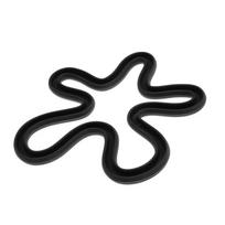 Geometrinis silikoninis izoliuotas maisto padėkliukas Netaisyklingas padėkliukas stalui Atsparus karščiui puodelio padėkliukas Neslystantis gėrimo padėkliukas black