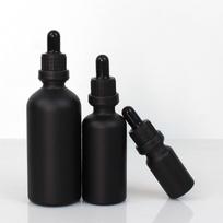 30 ml juodo matinio stiklo lašintuvinis buteliukas eteriniams aliejams ir kosmetikai 10ml glass bottle juoda