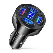 66W Car Charger QC 3.0 USB Car Charger Quick Charging Adapter 4-Port Phone Charger for IPhone Xiaomi Huawei juoda