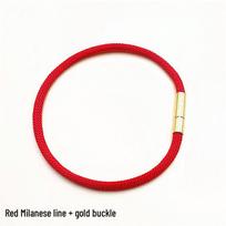 3MM raudona Milano pintinė apyrankė – vieno sluoksnio dovanų papuošalai Milanese thread gold buckle raudona