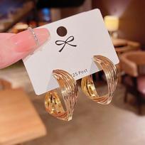 Korean S925 Silver Twisted Metal Statement Earrings: High-End Niche Celebrity Style A163 auksas