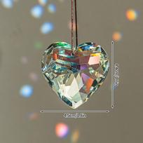 Artificial Crystal Suncatcher Love Heart Wind Chime Garden Wind Bell Ourdoor Yard Hanging Pendants Home Decor Room Decor gray