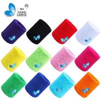 Mėlynas drugelis medvilninis sportinis riešinis - sugeriantis prakaitą, unisex dovana Adult Cotton 8cm Single Pack balta