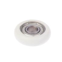 1 vnt. 608 ZZ 8*30*8,5 mm POM nailono apvalaus tipo ritininis ratukas, POM apvyniotas 608ZZ guolio skriemulys, plastikinis ratukas